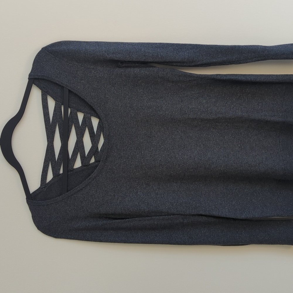 Cache shimmer charcoal back corset detail